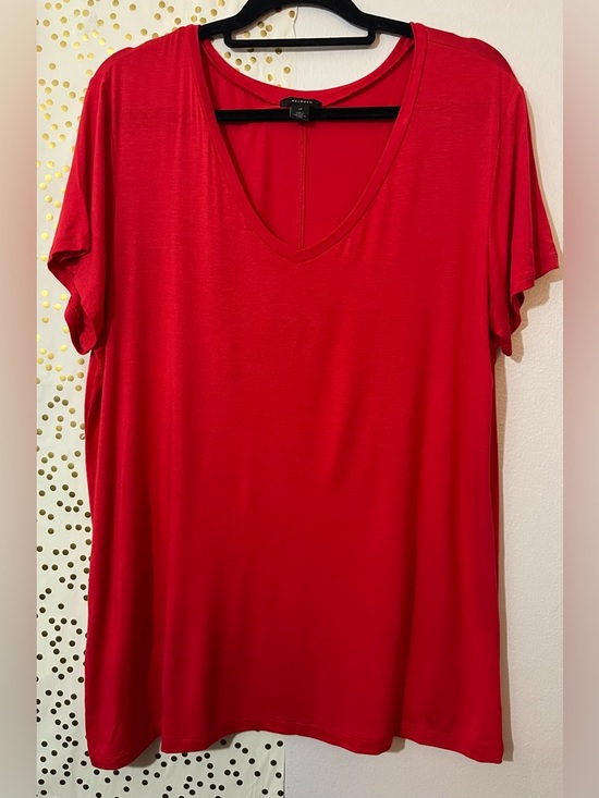Halogen Tops - Halogen Modal V-Neck Slouchy Tee Short Sleeve Red size XL